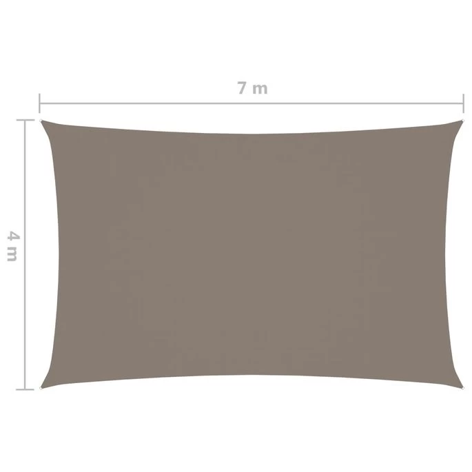 Voile De Parasol Tissu Oxford Rectangulaire 4x7 M Taupe – Image 6