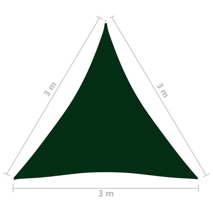 Voile De Parasol Tissu Oxford Triangulaire 3x3x3 M Vert Foncé – Image 6