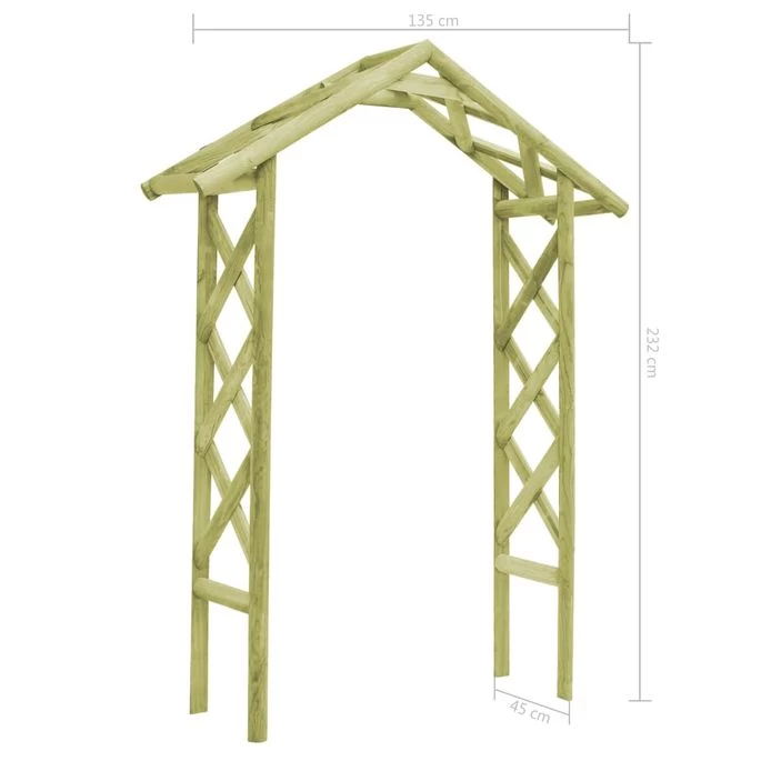 Voûte à Rosiers 135x45x232 Cm Pin Imprégné De Vert – Image 4