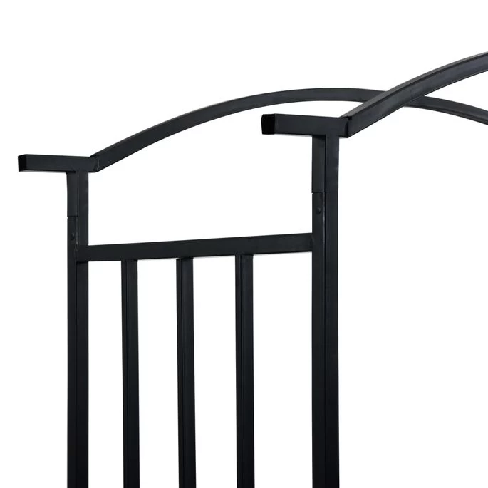 Voûte De Jardin Avec Banc Noir 128x50x207 Cm Fer – Image 5